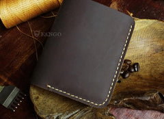 Handmade Leather Mens Cool Slim Leather Wallet Men billfold Wallets Bifold for Men - imessengerbags