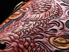 Handmade Leather Carp Mens Chain Biker Wallet Cool Leather Wallet With Chain Wallets for Men - imessengerbags