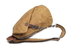 Cool Waxed Canvas Mens One Shoulder Pack Sling Bag Chest Bag for men - imessengerbags