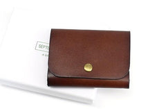 Leather Mens Front Pocket Wallet Small Wallets Card Wallet Change Wallet for Men - imessengerbags