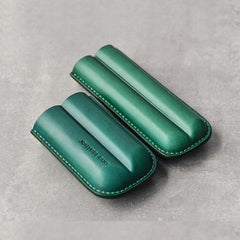 Cool Green Leather Mens 2pcs Cigar Case Cool Custom Leather Cigar Case for Men - imessengerbags