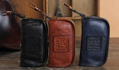 Handamde Genuine Leather Mens Cool Key Wallet Car Key Holder Car Key Case for Men - imessengerbags