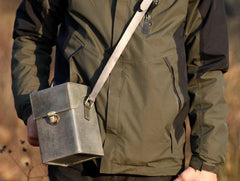 Handmade Gray Leather Mens Small Box Bag Shoulder Bag Messenger Bag for Men - imessengerbags