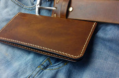 Vintage Tan Leather Bifold Mens Long Wallet Leather Long Wallets for Men - imessengerbags