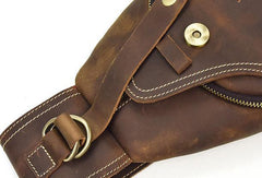 Cool Leather Chest Bag Sling Bag Sling Crossbody Bag Travel Bag Hiking Bags For Men - imessengerbags