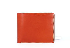 Leather Mens Small Wallet Slim Wallet Front Pocket Wallet Card Wallet for Men - imessengerbags
