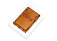 Badass Leather Mens Card Wallet Front Pocket Wallets Small Slim Wallet Change Wallet for Men - imessengerbags