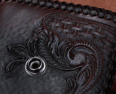 Handmade Leather Horse Mens Chain Biker Wallet Cool Leather Wallet With Chain Wallets for Men - imessengerbags