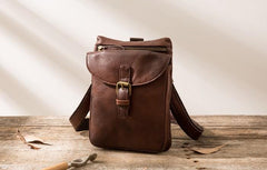 Cool Leather Coffee Belt Pouches Mens Waist Bag Shoulder Bag for Men - imessengerbags