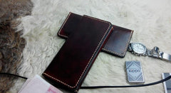 Vintage Leather Mens Bifold Long Wallet Leather Long Wallets for Men - imessengerbags