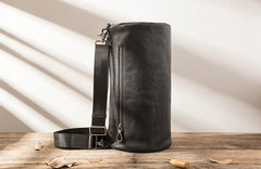 Cool Leather Mens Barrel Shoulder Bags Messenger Bags for Men - imessengerbags