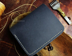 Handmade Leather Mens Cool Slim Leather Wallet Men billfold Wallets Bifold for Men - imessengerbags