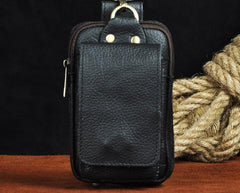 Small Mens Leather Belt Pouch Holster Belt Case Cell Phone Waist Pouch for Men - imessengerbags