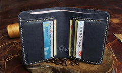 Handmade Leather Mens Cool Slim Leather Wallet Men billfold Wallets Bifold for Men - imessengerbags