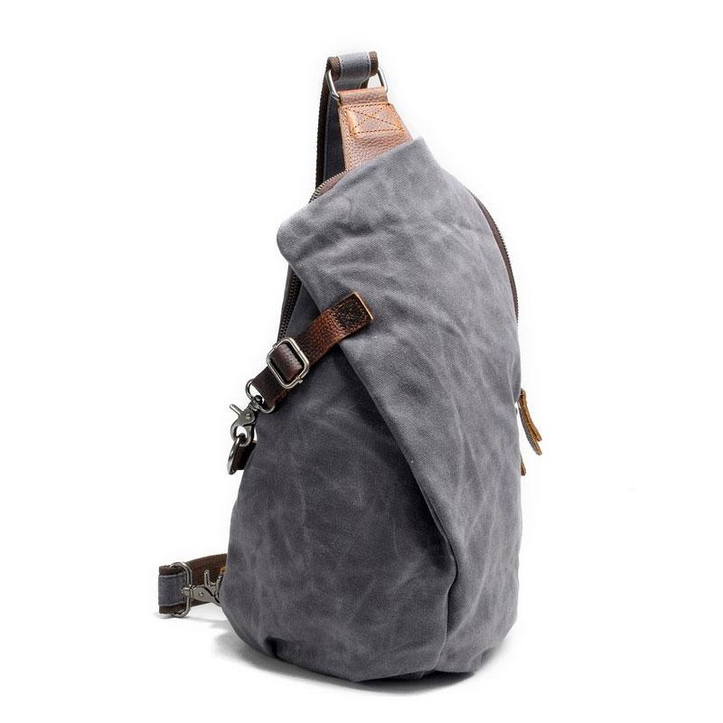 Cool Waxed Canvas Mens One Shoulder Pack Sling Bag Chest Bag for men - imessengerbags