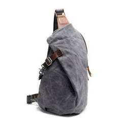 Cool Waxed Canvas Mens One Shoulder Pack Sling Bag Chest Bag for men - imessengerbags