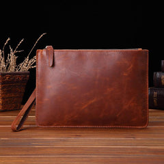 Mens Leather Clutch Purse Large Wristlet Bag for Men Large Wristlet Wallet Leather Wristlet Wallet