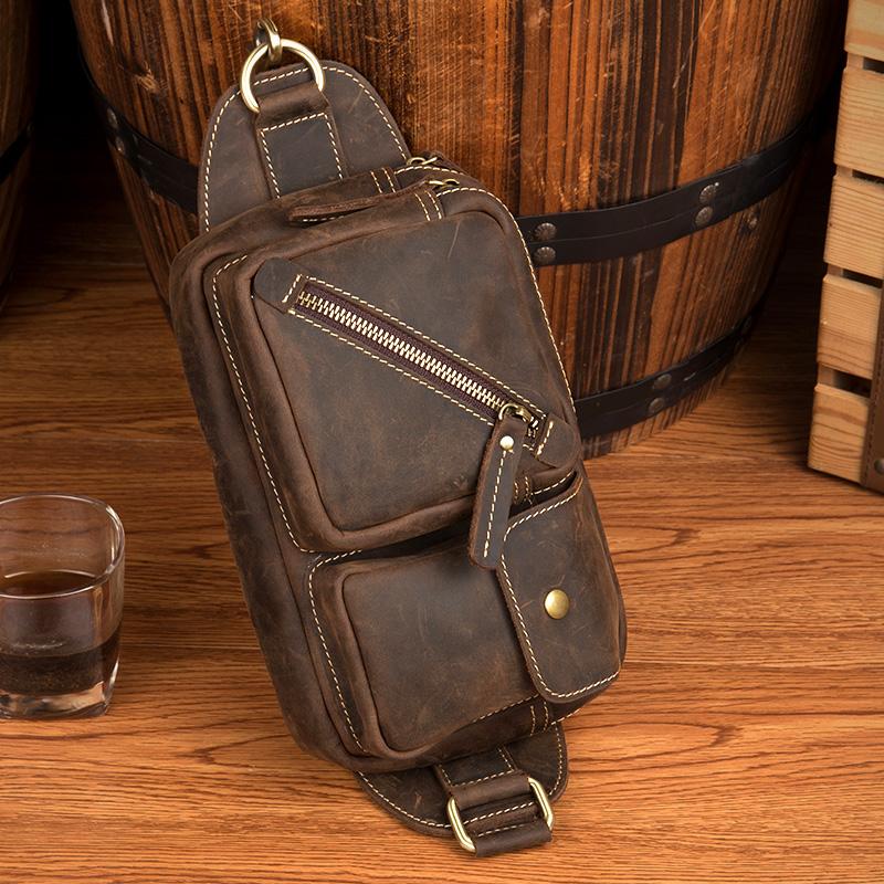 Cool Handmade Brown Leather Men Fanny Pack Hip Bag Bum Pack Waist Bag –  imessengerbags