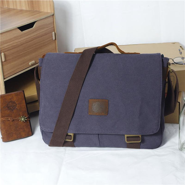 Cool Canvas Mens 15'' Side Bag Shoulder Bag College Bag Messenger Bag for Men - imessengerbags