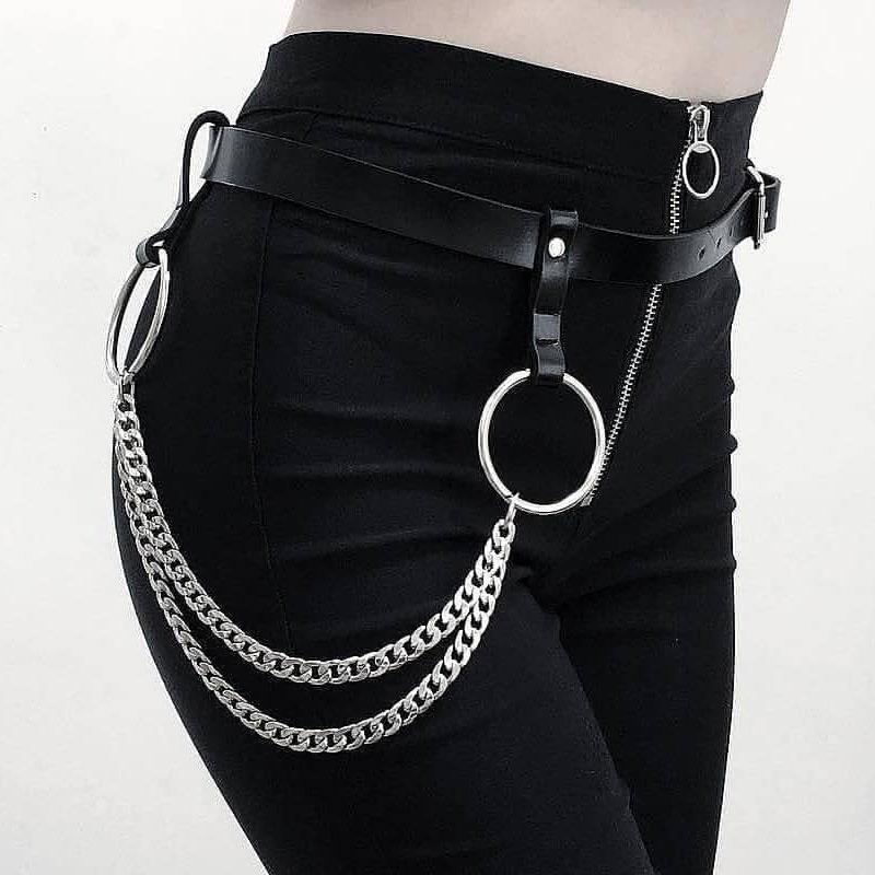 Cool Womens Mens Big Rings Double Pants Chain Jeans Chain Jean Chain Wallet Chain For Men - imessengerbags