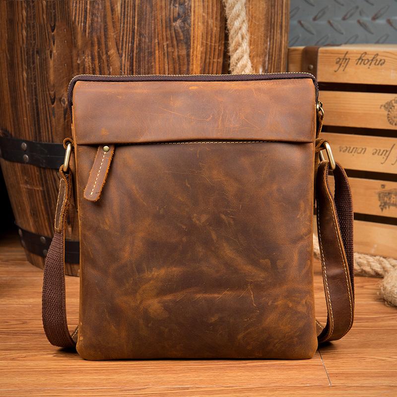 Handmade Leather Mens Small Box Bag Shoulder Bag Messenger Bag for Men –  imessengerbags