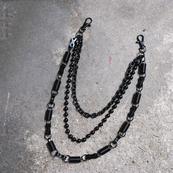 Cool Men's Black Triple Pants Chain Punk Wallet Chain Jeans Chain Jean Chain For Men - imessengerbags
