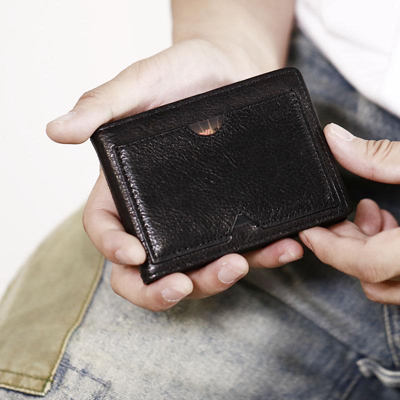 Men Brown Print Genuine Leather Wallet