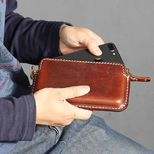 Handmade Leather Chinese Lion Mens Chain Biker Wallet Cool Leather