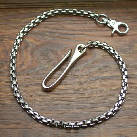 Cool Men's Handmade Stainless Steel Silver Biker Wallet Chain Pants Chain Wallet Chain For Men - imessengerbags