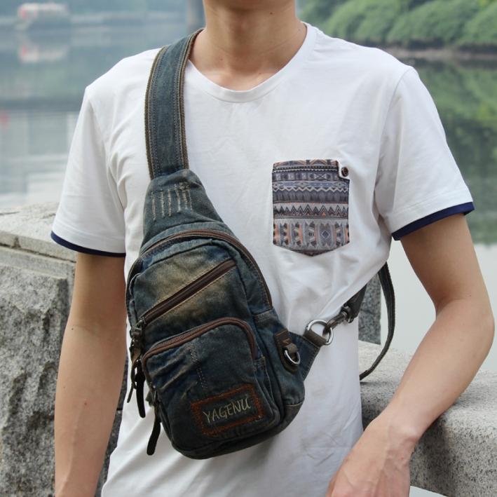 Fashion Black Chest Crossbody Shoulder Bag Small Zipper Sling Pack Mini  Backpack