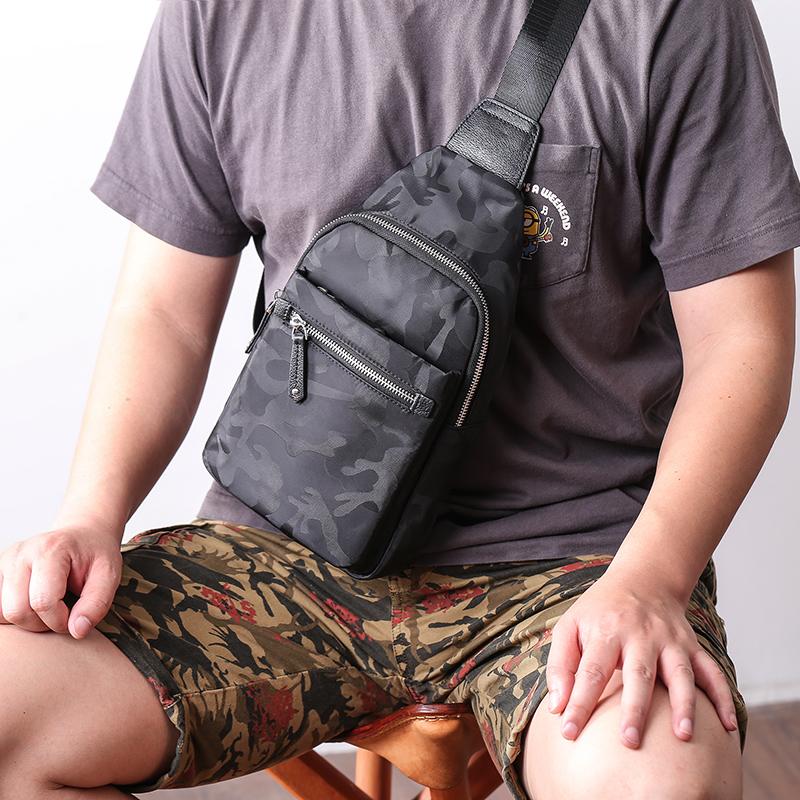 Cool Nylon Men s Sling Bag Camouflage Chest Bag Nylon One shoulder