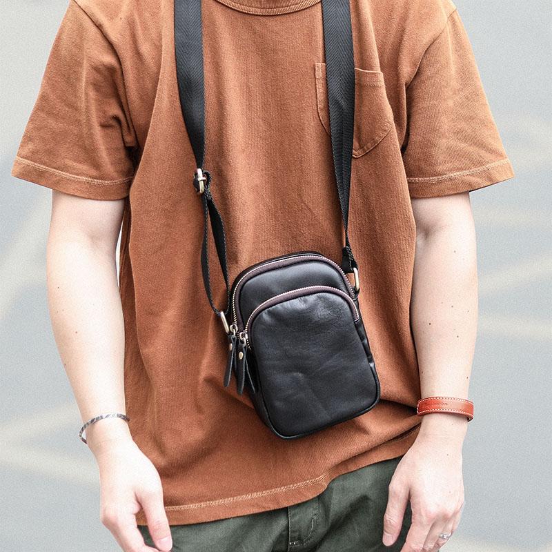 Mini Crossbody Bag / Small Messenger Bag Men Leather Bag Mens 