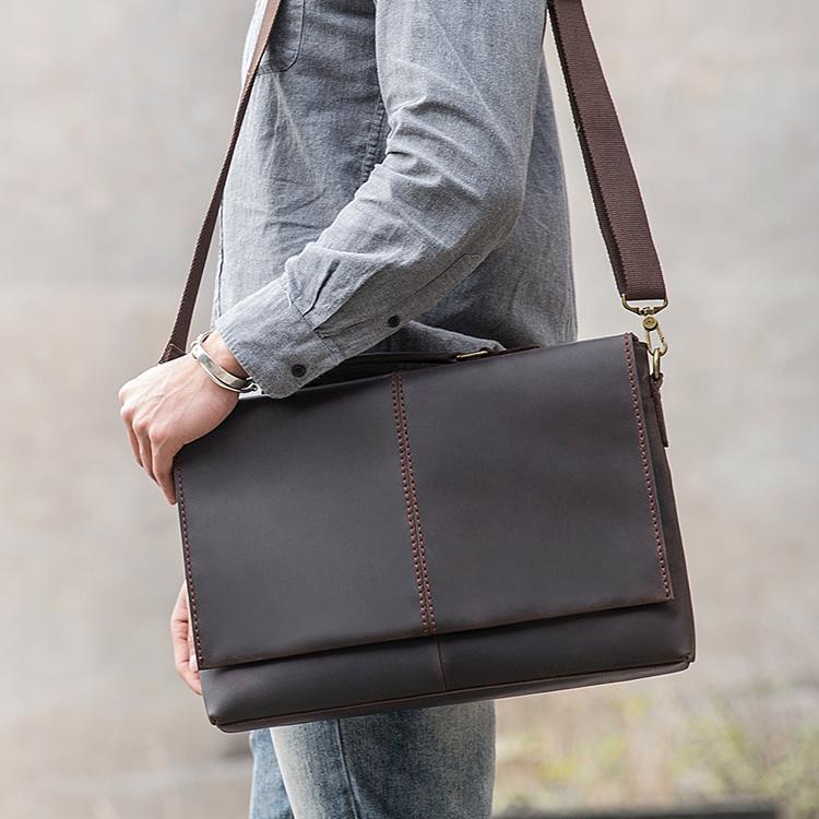 Mens Leather Laptop Messenger Bag Men Leather Bags Side Bags For