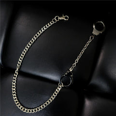 Badass Silver Mens Pants Chain Cool Hand-Cuffs Wallet Chain For Men - imessengerbags