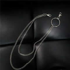 Badass Silver Double Womens Mens Thin Wallet Chain Pants Chain Jeans Chain Jean Chain For Men - imessengerbags