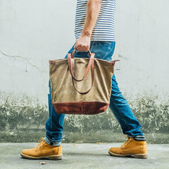 tote bags men Cool Canvas Leather Mens Tote Bag Canvas Men Tote Bag Canvas Messenger Bags for Men