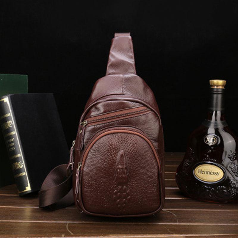 Cool Leather Mens Sling Bags Sling Shoulder Bags Sling Backpack Chest Bag for men - imessengerbags