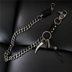 Cool Men's Silver Skull Long Wallet Chain Pants Chain Biker Wallet Chain For Men - imessengerbags