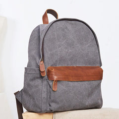 Cool Canvas Gray Mens Backpack Canvas Travel Bag Canvas School Bag for Men - imessengerbags