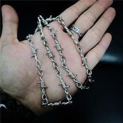 Badass Silver Mens Thorns Pants Chain Biker Wallet Chain Long Jeans Chain Jean Chains For Men - imessengerbags