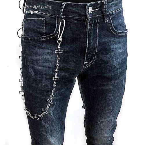 32'' Metal BIKER SILVER WALLET CHAIN LONG Safety Pin PANTS CHAIN Jeans –  imessengerbags