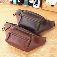 Leather Crossbody Fanny Pack Leather Bumbag Leather Hip Pack for Men