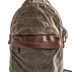 Canvas Leather Mens Cool Chest Bag Sling Bag Crossbody Bag Travel Bag Hiking Bag for men - imessengerbags