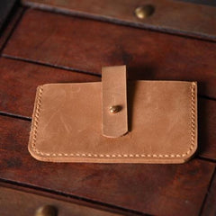 Handmade Mens Cool Short Leather Wallet Men Small Card Slim Wallets Bifold for Men - imessengerbags