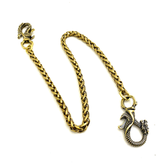 Cool Brass Chinese Dragon 18'' Pants Chain Wallet Chain Gold Motorcycle Wallet Chain for Men