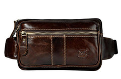 Cool Leather Mens Fanny Pack Waist Bag Hip Pack Belt Bag Bumbag for Men - imessengerbags