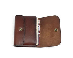 Leather Mens Front Pocket Wallet Small Wallets Card Wallet Change Wallet for Men - imessengerbags