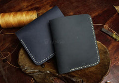 Handmade Leather Mens Cool Slim Leather Wallet Men billfold Wallets Bifold for Men - imessengerbags