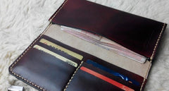 Vintage Leather Mens Bifold Long Wallet Leather Long Wallets for Men - imessengerbags