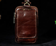 Small Mens Leather Belt Pouch Holster Belt Case Cell Phone Waist Pouch for Men - imessengerbags